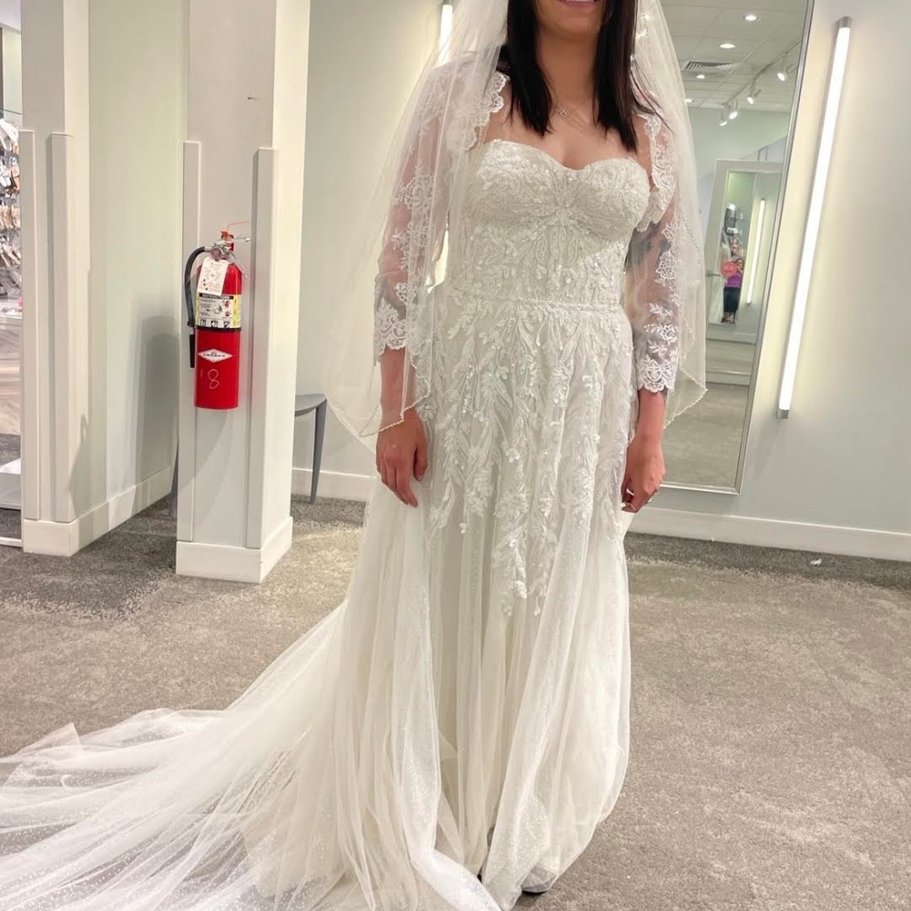 Elegant Lace Wedding Dress with Veil - Picture 7 of 7